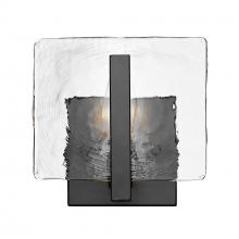  3164-1W BLK-HWG - Aenon 1 Light Wall Sconce in Matte Black with Hammered Water Glass Shade